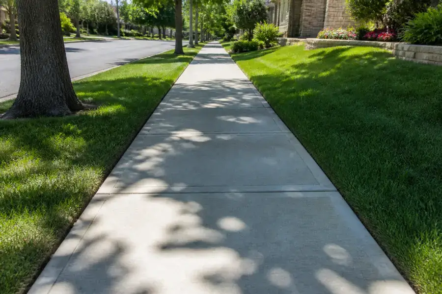 Concrete sidewalk installation